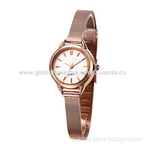 Fashion watch, alloy case watch with rose gold for woman style